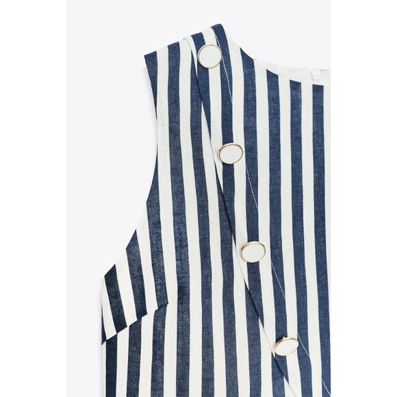 ZARA BELTED LINEN BLEND LONG DRESS - Picture 9 of 10